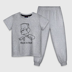 Пижама хлопковая детская Bart Simpson - Rock n Roll, цвет: меланж