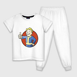 Пижама хлопковая детская Vault boy like, цвет: белый
