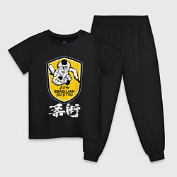 Пижама хлопковая детская Brazilian fight club Jiu jitsu Elite, цвет: черный