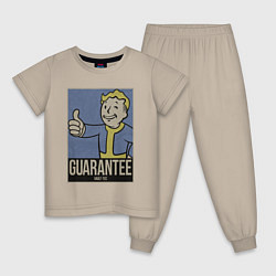Пижама хлопковая детская Vault guarantee boy, цвет: миндальный