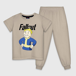 Пижама хлопковая детская Fallout blondie boy, цвет: миндальный
