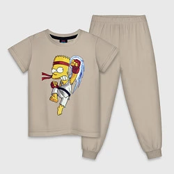 Детская пижама Боец Барт Симпсон - чёрный пояс
