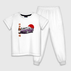 Пижама хлопковая детская Toyota Supra A80 Mk4 Japan Legend, цвет: белый