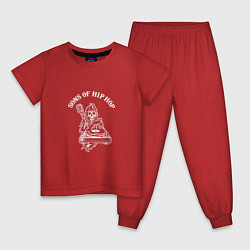 Пижама хлопковая детская Sons of hip-hop, цвет: красный