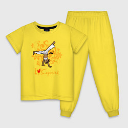 Пижама хлопковая детская I love Capoeira - fighter, цвет: желтый