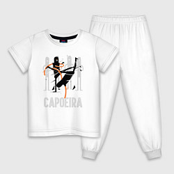 Пижама хлопковая детская Capoeira contactless combat, цвет: белый