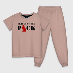 Пижама хлопковая детская Вожак стаи, цвет: пыльно-розовый