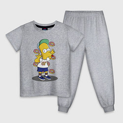 Пижама хлопковая детская Барт Симпсон показывает язык, цвет: меланж