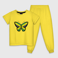 Пижама хлопковая детская Бабочка - Ямайка, цвет: желтый