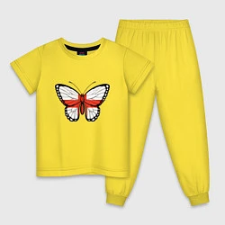 Пижама хлопковая детская Бабочка - Англия, цвет: желтый