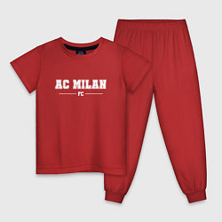 Пижама хлопковая детская AC Milan football club классика, цвет: красный