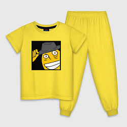 Пижама хлопковая детская Рофлан здарова, цвет: желтый