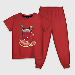 Пижама хлопковая детская Арбузный фрэш, цвет: красный