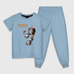 Пижама хлопковая детская Queen-легенды сквозь ветер, цвет: мягкое небо