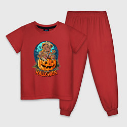 Детская пижама Halloween - Мишка на тыкве