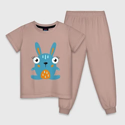Детская пижама Смешной круглый заяц, глазастый кролик