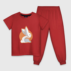 Пижама хлопковая детская Orange Rabbit, цвет: красный