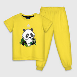 Пижама хлопковая детская Спящая панда ZZZ, цвет: желтый