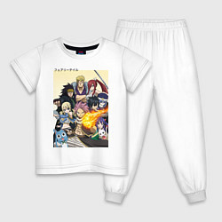 Пижама хлопковая детская Fairy Tail heroes, цвет: белый