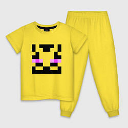 Пижама хлопковая детская Майкрафт - Эндермен - Мордочка, цвет: желтый
