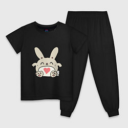 Пижама хлопковая детская Love Rabbit, цвет: черный