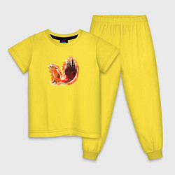 Пижама хлопковая детская Дух лисы, цвет: желтый