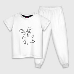 Пижама хлопковая детская Happy Bunny, цвет: белый
