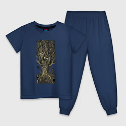 Пижама хлопковая детская Nest tree, цвет: тёмно-синий