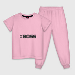 Пижама хлопковая детская THE BOSS, цвет: светло-розовый