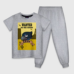 Пижама хлопковая детская Wanted Crow, цвет: меланж