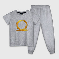 Пижама хлопковая детская Golden logo GoW Ragnarok, цвет: меланж