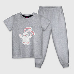 Пижама хлопковая детская Cute Rabbit, цвет: меланж