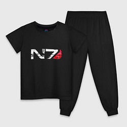 Пижама хлопковая детская Mass Effect N7 - Logotype, цвет: черный