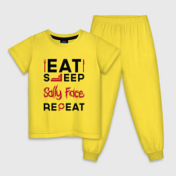 Детская пижама Надпись: eat sleep Sally Face repeat
