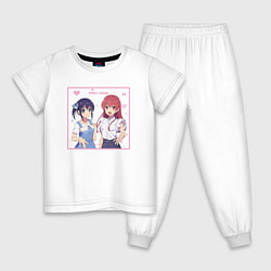 Пижама хлопковая детская Нагиса и Саки - Мои девушки, цвет: белый