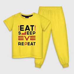 Детская пижама Надпись: eat sleep EVE repeat