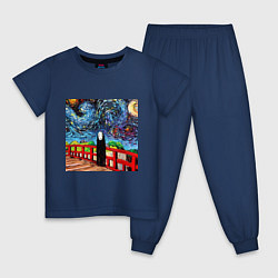 Пижама хлопковая детская Безликий Гог, цвет: тёмно-синий