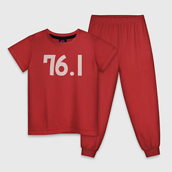 Пижама хлопковая детская Цифры Пауэр, цвет: красный