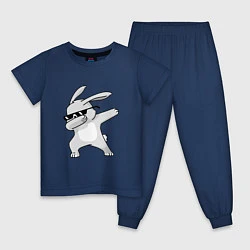 Пижама хлопковая детская Кролик ДЭБ, цвет: тёмно-синий