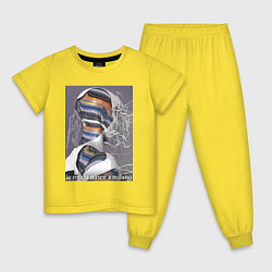 Пижама хлопковая детская Мода рождается в Милане - vanguard head, цвет: желтый