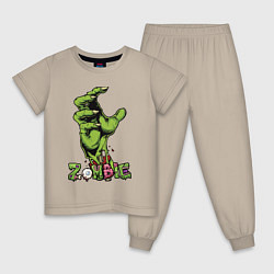Детская пижама Zombie green hand