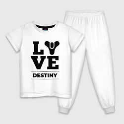 Пижама хлопковая детская Destiny love classic, цвет: белый