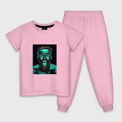 Пижама хлопковая детская Conor Poster, цвет: светло-розовый