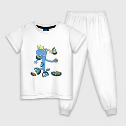Пижама хлопковая детская Lumpy trap, цвет: белый