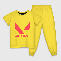 Пижама хлопковая детская Valorant - logo, цвет: желтый