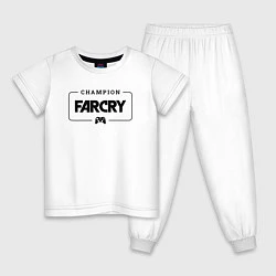 Пижама хлопковая детская Far Cry gaming champion: рамка с лого и джойстиком, цвет: белый