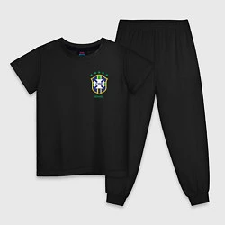 Пижама хлопковая детская Сборная Бразилии, цвет: черный