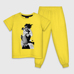 Пижама хлопковая детская Джотаро и платиновая звезда, цвет: желтый