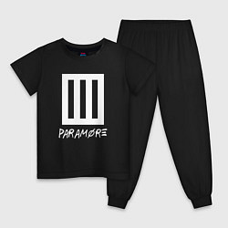 Пижама хлопковая детская Paramore логотип, цвет: черный