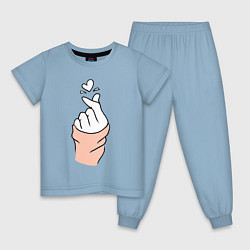 Пижама хлопковая детская Hand click, цвет: мягкое небо